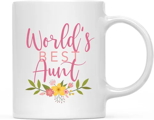 Vista 12 de Andaz Press Taza de café de 11 oz, regalo de broma de la mejor abbuela del mundo, diseño floral, paquete de 1