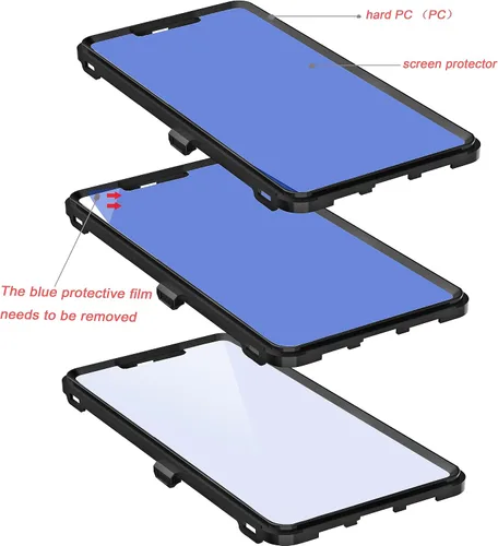 Vista 2 de Funda para Galaxy Xcover 6 Pro con protector de pantalla integrado, a prueba de caídas, funda duradera de 3 capas, a prueba de golpes, funda de goma