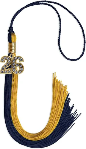 Vista 175 de Endea Graduation Borla de doble color con dije dorado (negro/oro brillante, 2022)