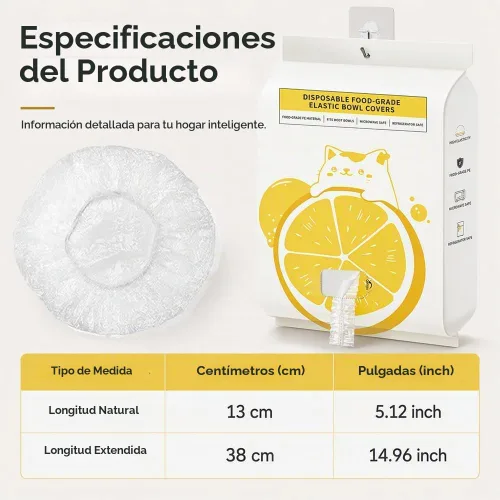 Vista 5 de 300 fundas elásticas desechables para alimentos para cuencos y platos, (1) Cubierta plástica gruesa desechable, envoltura de plástico extra grande