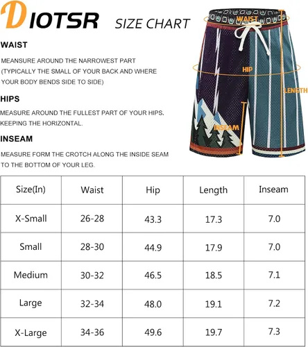 Vista 7 de DIOTSR Pantalones cortos de baloncesto para hombre, pantalones cortos deportivos de malla para hombre, pantalones cortos casuales con estampado