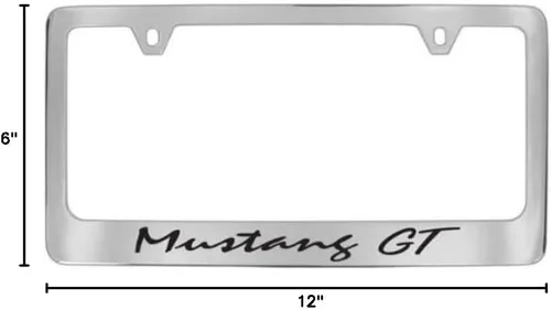 Vista 3 de Ford Mustang GT metal chapado en cromo marco de la placa titular de licencia
