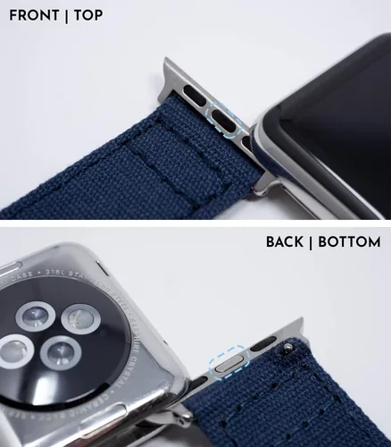 Vista 7 de BARTON WATCH BANDS - Bandas de reloj de lona compatibles con modelos de Apple Watch - 1, 2, 3, 4, 5, 6, 7, 8, 9, 10, SE, Ultra y Ultra 2 Available