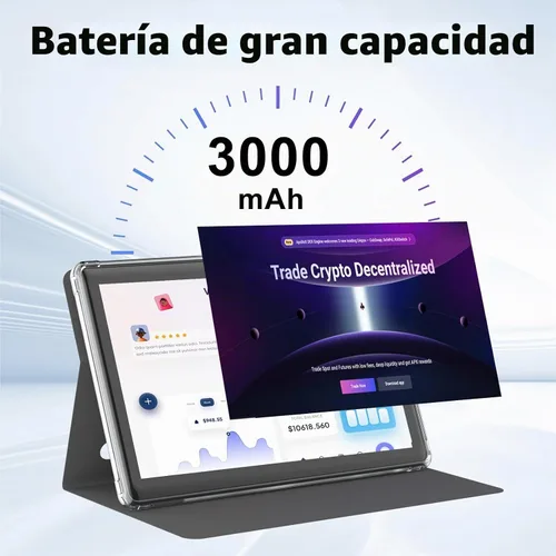 Vista 4 de Tablet 7Inch Android 14.0 con funda protectora, 3GBRAM+32GB ROM, pantalla IPS, cámara dual, Bluetooth 5.0 WiFi Tab (negro)