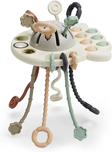 Vista 3 de GOPO TOYS Juguetes Montessori para niños mayores de 18 meses – Juguetes de clasificación y apilamiento de madera y juguete de actividad de cuerda