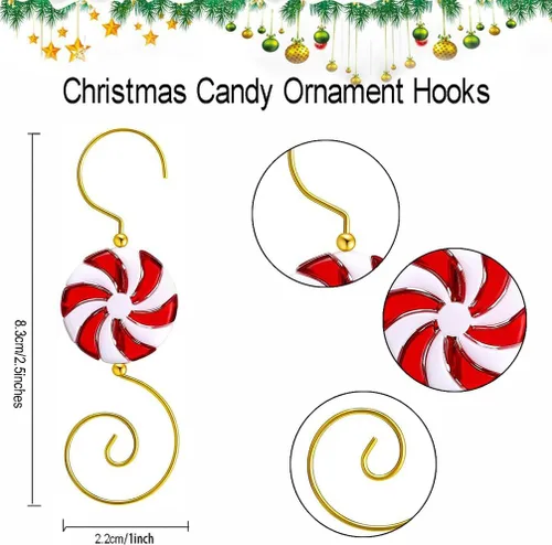Vista 2 de Ganchos para adornos de Navidad, 20 piezas de ganchos de alambre para decoración de árbol de Navidad