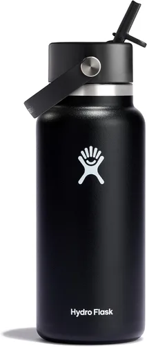 Vista 51 de Hydro Flask Botella de agua – Acero inoxidable aislado – Tapa flexible con popote de boca ancha, antiderrames, a prueba de fugas y recargable