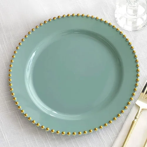 Vista 29 de Efavormart - Paquete de 10 platos de postre de plástico transparente rubor con borde de cuentas, platos redondos desechables para ensalada, 8