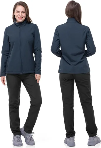 Vista 2 de 33,000ft Chaqueta ligera Softshell para mujer, con forro polar, rompevientos, impermeable, cálida para correr, golf, senderismo
