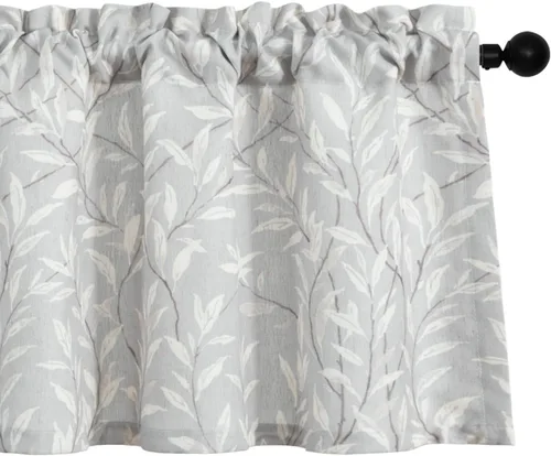 Vista 41 de VOGOL Cortinas de cenefa de jacquard dorado con diseño de flores de lujo para dormitorio, sala de estar, comedor, 52 x 14 pulgadas, 1 panel, negro