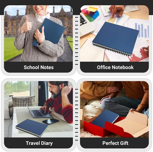 Vista 7 de EUSOAR - Cuaderno de espiral con tapa dura, paquete de 3 B5 de 7.3 x 10.2 pulgadas, 5 divisiones, cuaderno rayado para la universidad, bloc de notas