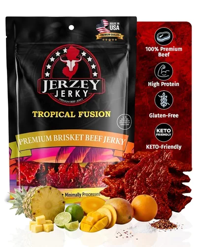 Vista 21 de Jerzey Jerky Carne Asada Brisket Jerky 2.5oz (2 Pack) – Bocadillos de carne de brisket asada con alto contenido en proteínas, sin gluten