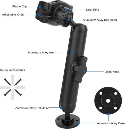 Vista 3 de Mippko Soporte de pared para camión, coche, barco, pared, escritorio, compatible con iPhone/Nexus/HTC/LG/Huawei/teléfonos inteligentes, ajuste