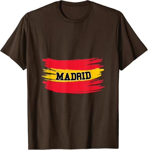 Vista 6 de Camiseta familiar de España Madrid con bandera española envejecida, Negro