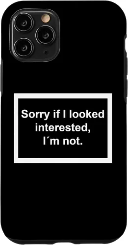 Vista 29 de Sorry if I Looked Interested, I'm not. Funny Black Phone Case for iPhone 17