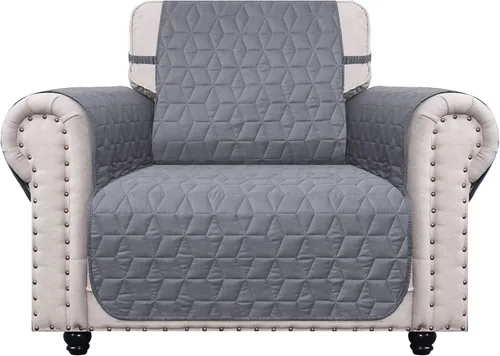 Vista 9 de Ameritex Funda para silla con estampado de patas de perro, 100% resistente al agua, acolchada, protector de muebles para perros, niños y mascotas