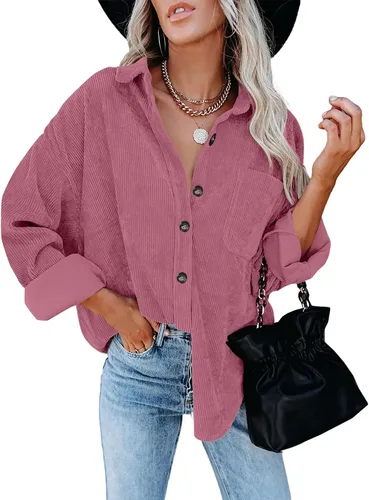 Vista 45 de ZOLUCKY Chaqueta de manga larga con botones para mujer, talla grande, blusas