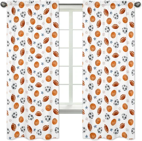 Vista 7 de Sweet Jojo Designs Paneles de tratamiento de ventanas azul marino, verde lima y blanco para colección de rayas, juego de 2