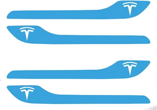 Vista 10 de IPG Kit de 4 calcomanías para manija de puerta de Tesla Model 3/Model Y (juego de 4) con logotipo de Tesla (fibra de carbono negra)