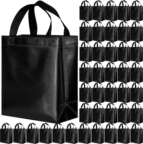 Vista 15 de BLEWINDZ 100 bolsas de regalo reutilizables medianas con asas - Ideales para obsequios de fiestas y bolsas de compras (10 colores)