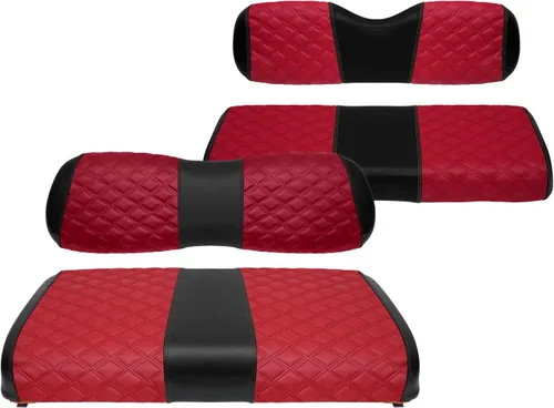 Vista 23 de Fundas de Asiento de Carrito de Golf Delanteras y Traseras Impermeables y Resistentes al Sol de Cuero Vinílico de Grado Marino Accesorios de Negro
