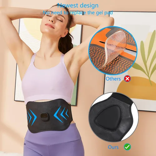Vista 3 de Estimulador ABS, estimulador muscular EMS, máquina de abdominales, equipo de entrenamiento físico para mujeres y hombres, tóner muscular portátil