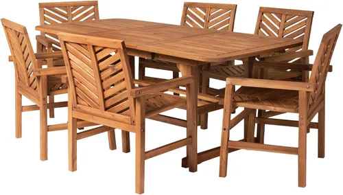Vista 13 de Walker Edison Furniture Company - Mesa auxiliar rectangular para terraza al aire libre, madera de Chevron para todo tipo de clima, para Marrón