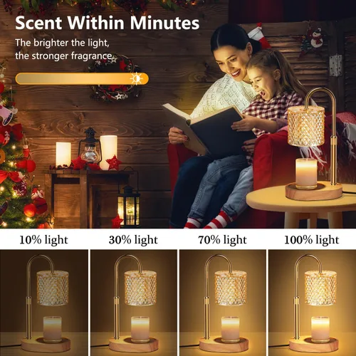 Vista 3 de seenlast Calentador Eléctrico de Lámpara de Vela con Temporizador Regulador de Intensidad Altura Ajustable, Regalos para Mujeres y Hombres