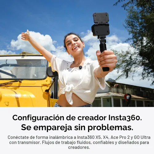 Vista 6 de Insta360 Mic Air (1 TX + 1 RX), Micrófono Inalámbrico con Cancelación de Ruido, Alcance de 300m, para USB-C iPhone/Android/PC/Mac, Vlog, Transmisión