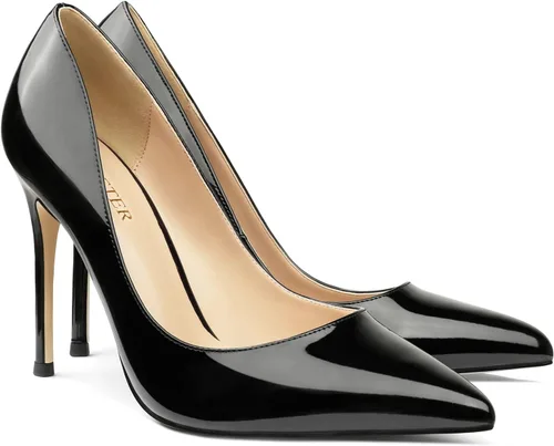 Vista 23 de COLETER Zapatos de vestir con punta puntiaguda de 4 pulgadas para mujer 02 negro