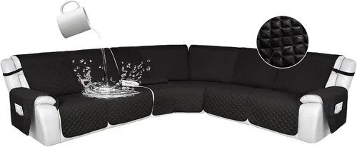 Vista 181 de HDCAXKJ Fundas de sofá seccional reclinable 100% impermeable, forma de L, funda de sofá reclinable lavable acolchada suave para mascotas, perro
