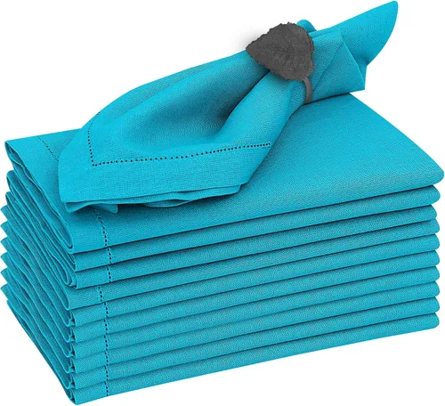 Vista 53 de Ruvanti Juego de 6 Servilletas de Lino, Servilletas de Tela de 18x18 pulgadas, Servilletas de Tela de Mezcla de Algodón y Lino Lavables, Suaves Negro