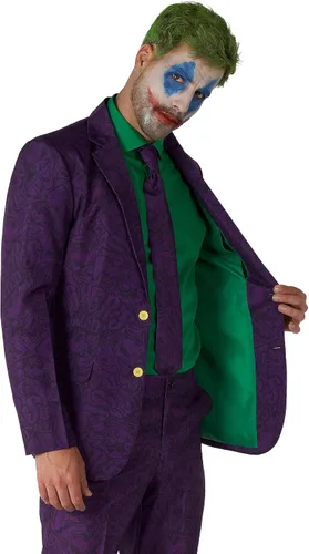 Vista 5 de Offstream Disfraz de The Joker para hombre, traje de fiesta de Halloween, traje de villanos de Batman, incluye blazer, pantalones y corbata