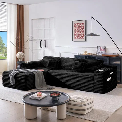Vista 26 de Sofás seccionales de nube de gran tamaño para sala de estar, sofá modular de 7 plazas en forma de U de 122 pulgadas con diván, asiento profundo