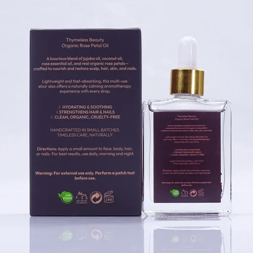 Vista 8 de Lujoso aceite corporal de rosa con pétalos de rosa reales, ligero, hidratante, aroma floral de larga duración, aceite de rosa prémium para cara