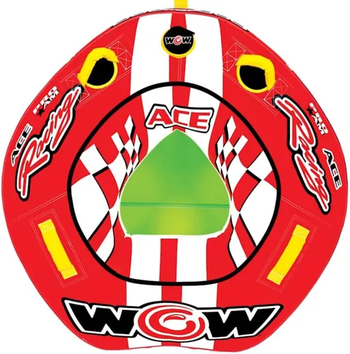 Vista 8 de Wow Sports World of Watersports Ace Racing Boat Tube 1 persona inflable remolcable tubo para navegar, 15-1120