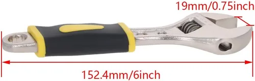 Vista 2 de Utoolmart Llave ajustable de agarre TPR de 6 pulgadas y 0.748 in de apertura 1 unids