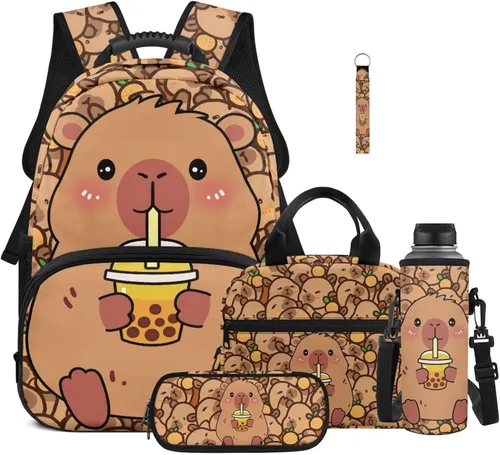 Vista 39 de Bulopur Eagle American Flag Print Kids Backpack Boys Elementary School 17 Inch Bookbag With Lunch Bag Water Bottle Holder Keychain Pencil Case 5