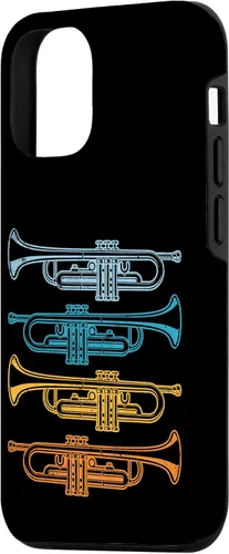 Vista 2 de iPhone 14 Trompeta Retro Jazz Music Trompetista, estuche del trompetista