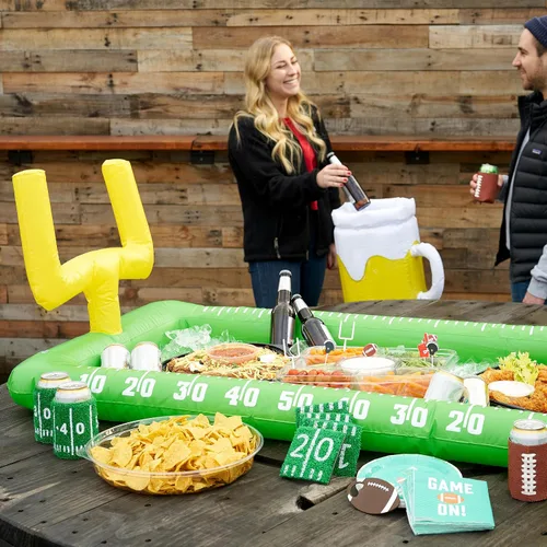 Vista 5 de TrueZoo - Barra de refrigeración inflable de campo de fútbol, enfriador de bebidas para fiestas, enfriador de cerveza inflable, cubeta de hielo, 52