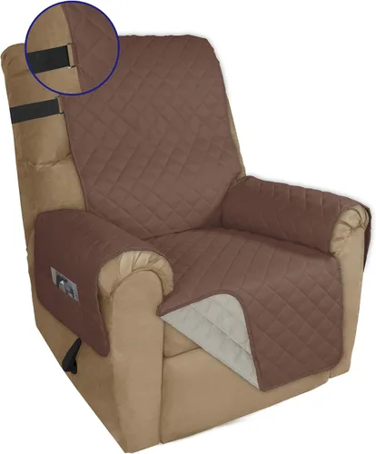 Vista 19 de PureFit Funda de sofá reversible resistente al agua, lavable a máquina, con espuma antideslizante y correa ajustable para perros, mascotas
