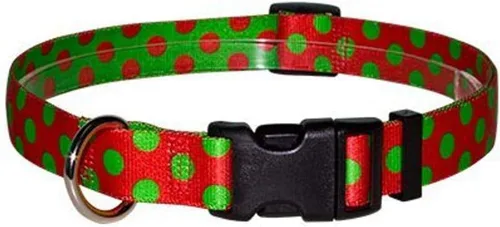 Vista 31 de Collar de diseño amarillo estándar para perro, pequeño, s, Marrón Lunares de Navidad