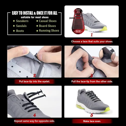 Vista 4 de HOMAR - Cordones elásticos para zapatos de niños y adultos