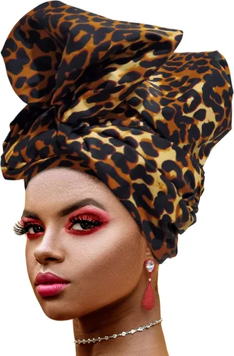 Vista 19 de Ankara - Diadema suave con estampado africano para la cabeza, bufanda para el cabello largo, turbante, corbata, punto africano, envolturas