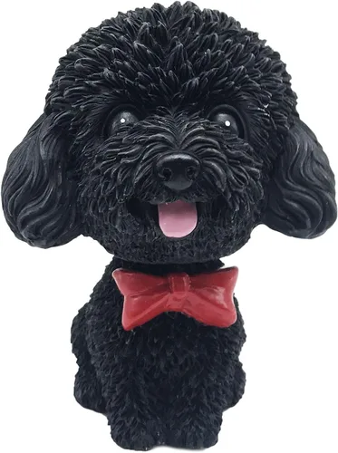 Vista 14 de IBWell Mini perro con cabeza de resina, para decoración de tablero de tablero de tablero de auto Negro B