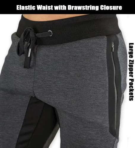 Vista 5 de MAGCOMSEN Pantalones capri de 34 para hombre con bolsillos con cremallera, ajustados, para entrenamiento, correr, entrenamiento, pantalones capri