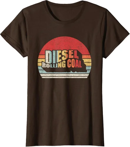 Vista 14 de Camiseta de camión diésel con motor diésel retro y divertido de carbón, Negro
