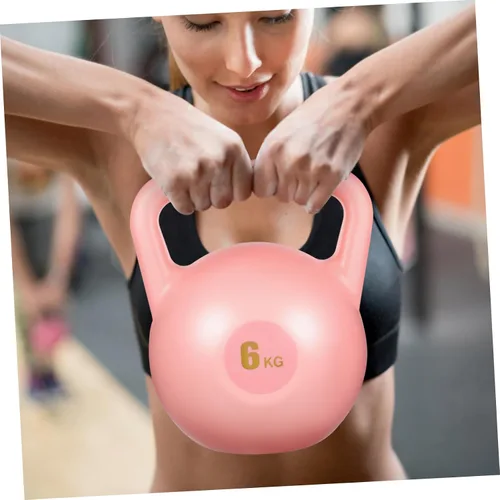 Vista 5 de SUPVOX Pesa rusa rellena de agua, peso de polietileno rosa para entrenamiento de fuerza y entrenamientos de gimnasio, equipo de ejercicio de agarre