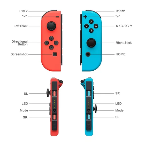 Vista 3 de ZHCWM Compatible with Nintendo Switch Controller,Replacement for Switch Controllers, Support Dual VibrationWake-upMotion Control