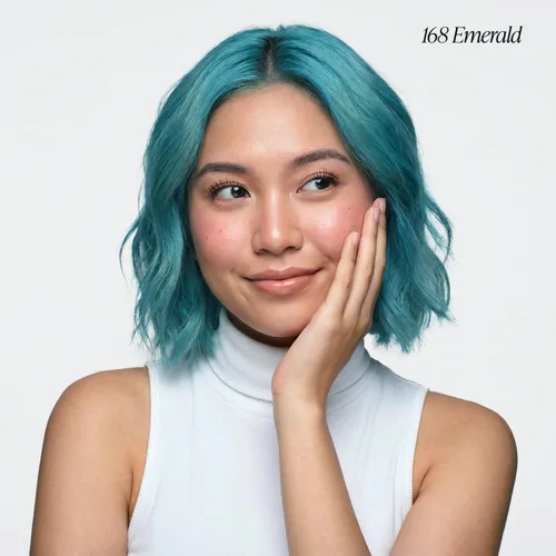 Vista 2 de Adore Tinte semipermanente verde para el cabello, vegano y libre de crueldad, 4 onzas líquidas, 168 Emerald (paquete de 1) Tinte verde vegano